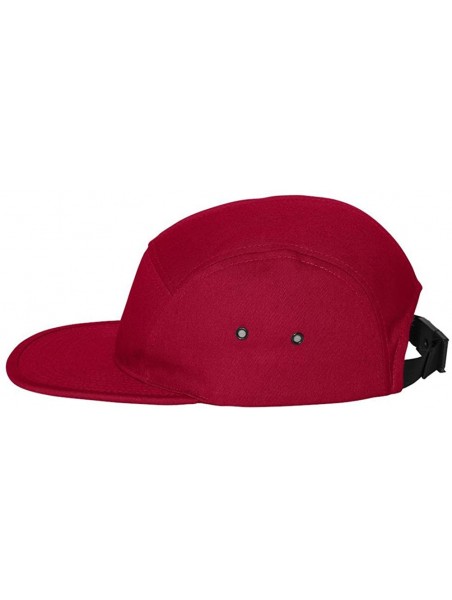 Baseball Caps Jockey Flat Bill Cap - Red - CB11J59NXFX $15.19