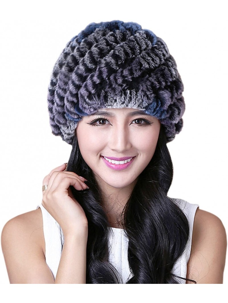 Skullies & Beanies Thicken Rex Rabbit Fur Knit Beanie Hats Multicolor - Colorful2 - CD126HY74E9 $36.77