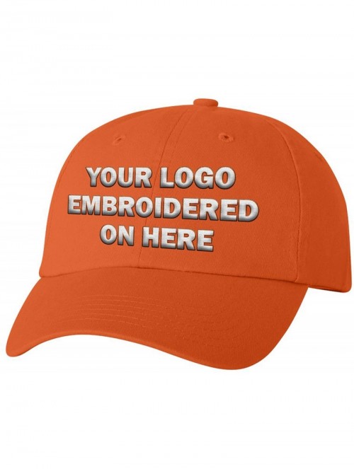 Baseball Caps Custom Dad Soft Hat Add Your Own Embroidered Logo Personalized Adjustable Cap - Orange - CG1953WQ3YM $36.12