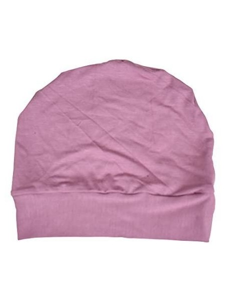 Skullies & Beanies Womens Soft Sleep Cap Comfy Cancer Wig Liner & Hair Loss Cap - Rose - CD12D77LO7H $16.57