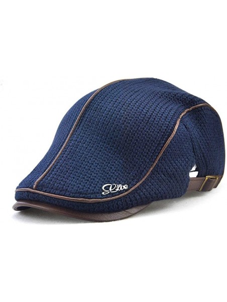 Newsboy Caps Men's Women's Newsboy Cap Ivy Irish Flat Hat Cabbie Scally Cap Gatsby Driving Caps Hats - 8300-glossy Blue - CG1...