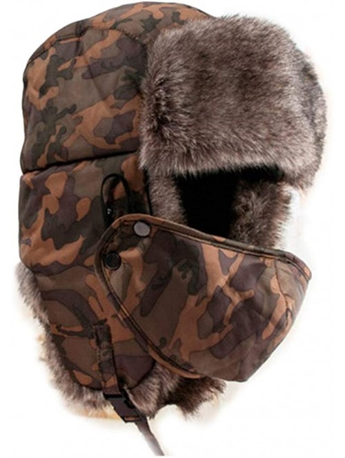 Bomber Hats Unisex Winter Outdoor Trapper Trooper Aviator Ski Hat Earflap with Mask - Yellow Camouflage - CF18NOLCT6Y $20.40