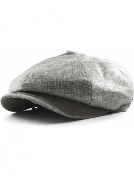 Newsboy Caps Cabbie Newsboy Gatsby Cap Mens Linen Ivy Hat Applejack Golf Driving Summer Sun Flat - Dark Grey - CP18UO2LKN7 $2...