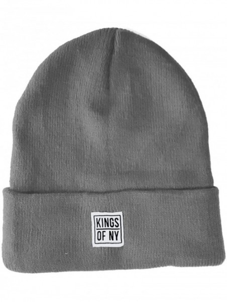 Skullies & Beanies Mini Logo Cuffed Knit Winter Beanie Hat - for Men and Women - Light Grey - CF18KLLSIKK $15.79