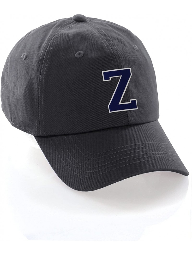 Baseball Caps Custom Hat A to Z Initial Letters Classic Baseball Cap- Charcoal Hat White Navy - Letter Z - CL18ET2TUDS $15.49