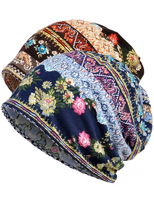 Skullies & Beanies Women's Sleep Soft Headwear Cotton Lace Beanie Hat Hair Covers Night Sleep Cap - Color Mix7&8 - CG18DYZ5N9...