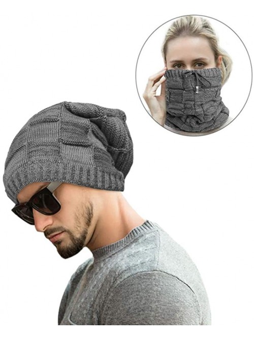 Skullies & Beanies Beanie Hat for Women and Men Slouchy Beanie Cap Winter Warm Hats Knit Thick Skull Cap - Grey - CT18XT77633...