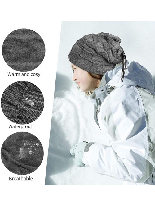 Skullies & Beanies Beanie Hat for Women and Men Slouchy Beanie Cap Winter Warm Hats Knit Thick Skull Cap - Grey - CT18XT77633...