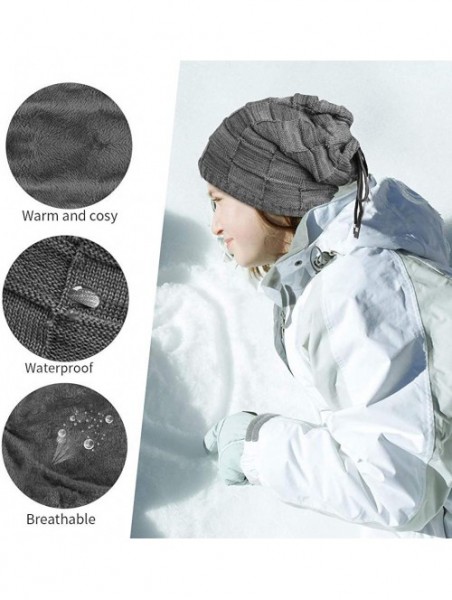 Skullies & Beanies Beanie Hat for Women and Men Slouchy Beanie Cap Winter Warm Hats Knit Thick Skull Cap - Grey - CT18XT77633...