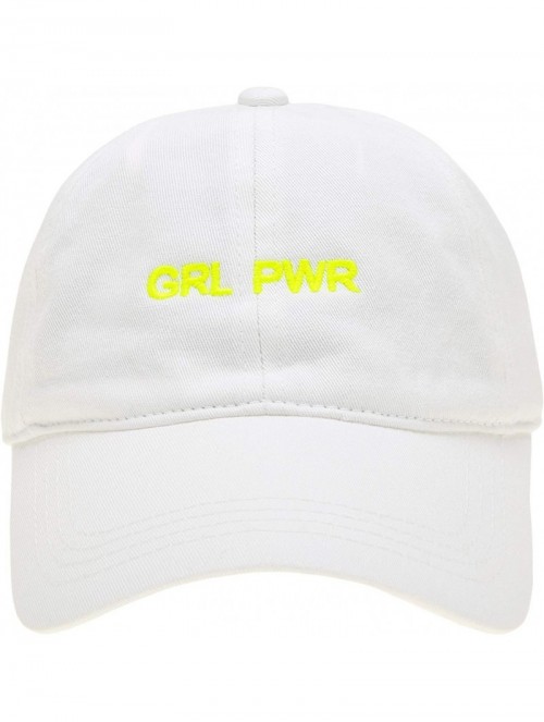 Baseball Caps Baseball Dad Hat Vintage Washed Cotton Low Profile Embroidered Adjustable Baseball Caps - Grl Pwr - Neon Yellow...