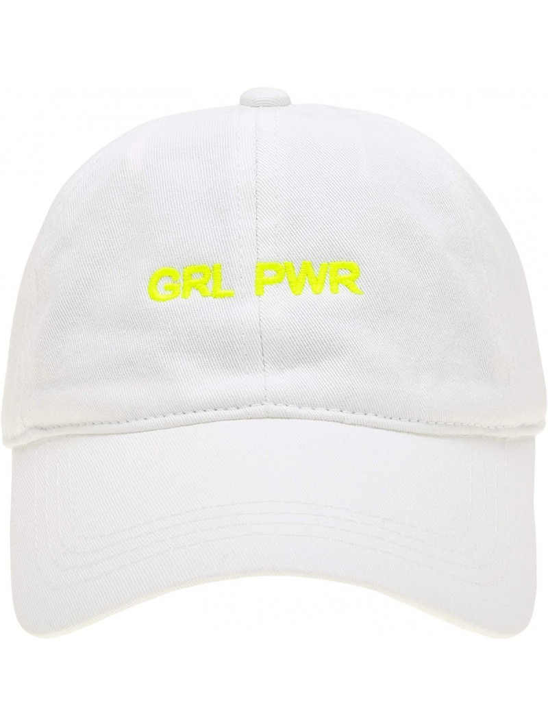 Baseball Caps Baseball Dad Hat Vintage Washed Cotton Low Profile Embroidered Adjustable Baseball Caps - Grl Pwr - Neon Yellow...