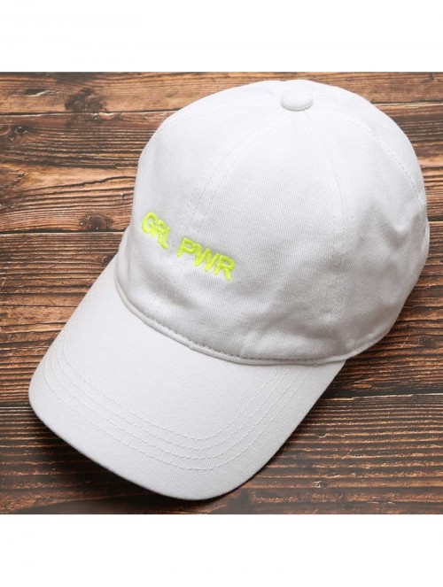 Baseball Caps Baseball Dad Hat Vintage Washed Cotton Low Profile Embroidered Adjustable Baseball Caps - Grl Pwr - Neon Yellow...