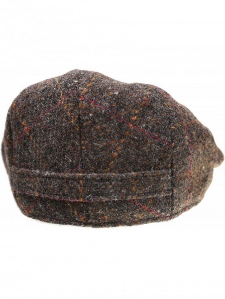 Newsboy Caps Men's Tweed Cap 100% Irish Wool Tweed Driver's Cap Made in Ireland - Brown Fleck Plaid - C818OWXCL0Y $57.83