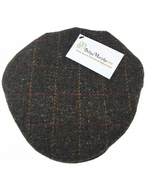 Newsboy Caps Men's Tweed Cap 100% Irish Wool Tweed Driver's Cap Made in Ireland - Brown Fleck Plaid - C818OWXCL0Y $57.83