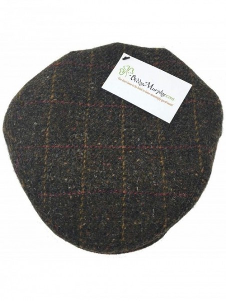 Newsboy Caps Men's Tweed Cap 100% Irish Wool Tweed Driver's Cap Made in Ireland - Brown Fleck Plaid - C818OWXCL0Y $57.83